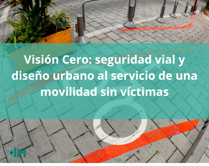 Intersección urbana segura con carril bici, paso de peatones y señalización de zona 30, ejemplo de diseño urbano basado en la Visión Cero y la seguridad vial